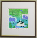 【35角サイズ】吉岡浩太郎版画・残り少ない貴重品!版画3529 楽園吉岡浩太郎