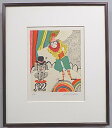 【アートバーゲン会場】13,200円サーカスを描いたポップなリトグラフ作品シンキングドッグ/ジュディス・ブレッドソー