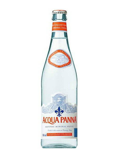 アクアパンナ（ACQUA PANNA） 無炭酸水 グラス(ビン) 1ケース（500ml×24本） 硬度108.0/中硬水/イタリア産
