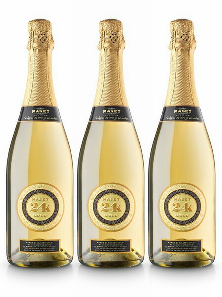 マセット 24K ゴールド スパークリングワイン(Maset 24K Gold Sparkling Wine) 金箔入り 1ケース（750ml×6本） 化粧箱なし[スペイン]【楽ギフ_のし】【楽ギフ_のし宛書】