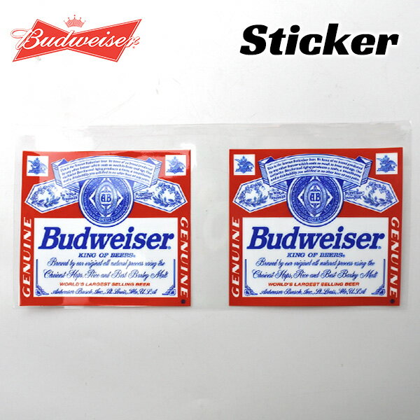 乐天商城 - ステッカー Budweiser シール バドワイザー ビニール ビニールステッカー アメリカ ビール レッド ブルー 大きめ おしゃれ シンプル アメ車 車 スマホ パソコン Lowrider ローライダー アメリカン アメリカ 雑貨