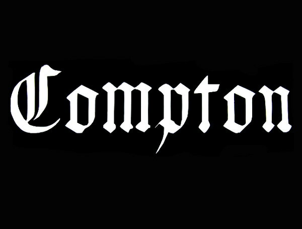 ステッカー Compton 全2色 ホワイト ブラック コンプトン 車 バイク デカール シール 転写 カッティングステッカー かっこいい ローライダー Lowrider アメリカ 雑貨