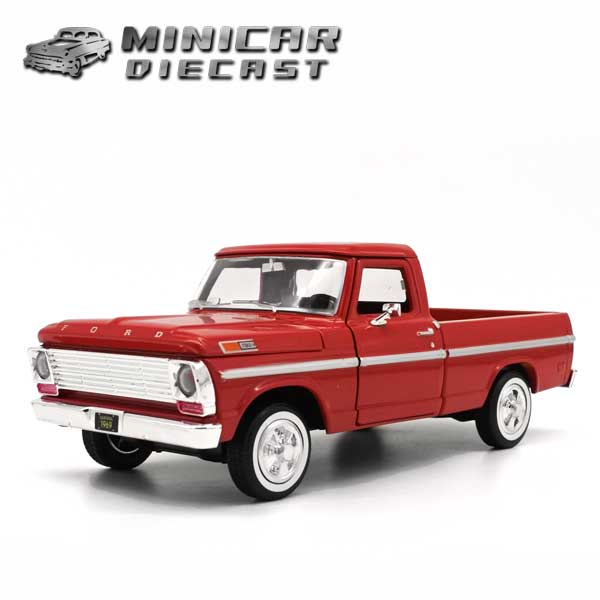 1/24 箱入り ミニカー 1969 FORD F-100 PICKUP レッド 1969年 フォード F100 ピックアップ 赤 アメ車 トラック モーターマックス MOTOR MAX