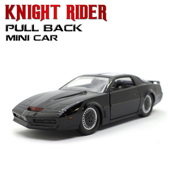 1/32 プルバック ミニカー 1982 PONTIAC FIREBIRD KNIGHT RIDER "K.I.T.T" ブラック 1982年 ポンティアック ファイヤーバード 黒 ナイトライダー ナイトライ2000 トランザム アメ車 ジャダトイズ社製のサムネイル