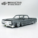 1/25 箱入り ミニカー 1965 Chevrolet El Camino ブラック シルバー 1965年 65年 シボレー エルカミーノ アメ車 黒 シェビー CHEVY トラック Lowrider ローライダー MAISTO マイスト