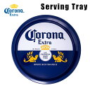 コロナビール Serving Tray サービング トレイ 丸型 大きめ トレー お盆 皿 ロゴ シンプル ネイビー ホワイト バーベキュー 夏 キャンプ インテリア ガレージ 海 ビーチ コロナ コロナエキストラ メキシコビール corona extra インテリア メキシコ 雑貨 MEXICO メキシカン