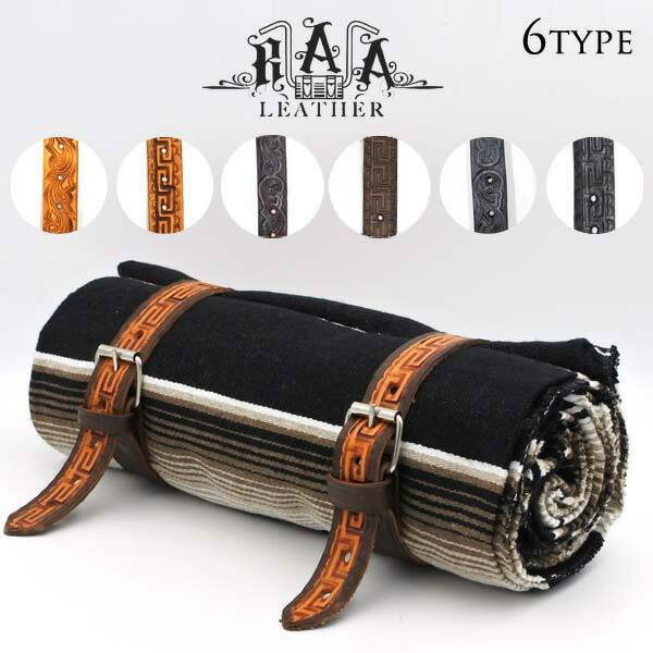 RAA LEATHER ブランケットホルダー 全6種類 本革 レザーベルト メキシコ 雑貨 ブランケット ホルダー キャリーストラップ サラペ ロールベルト ラグ チョロスタイル ハーレー HARLEY バイク オートバイ おしゃれ メキシコ メキシカン MEXICO