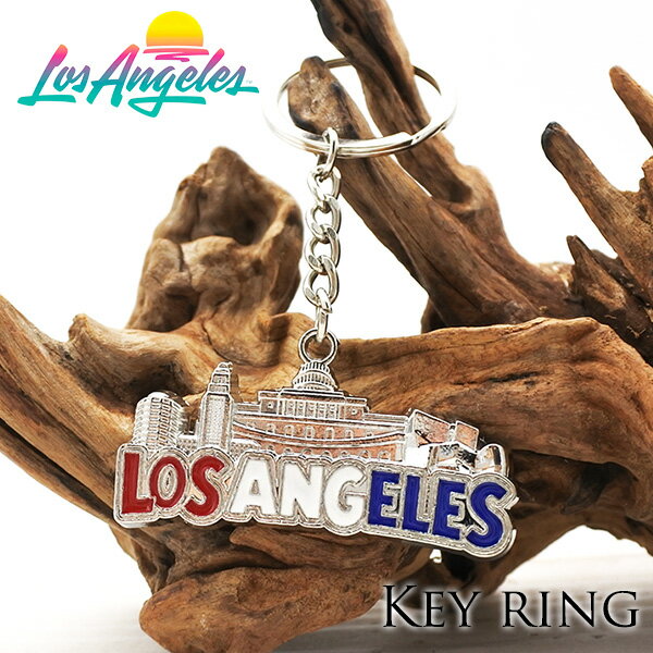 Rakuten - メタルキーホルダー ロサンゼルス キーリング キーチャーム キーチェーン LOS ANGELES LA ロゴ かっこいい かわいい おしゃれ 鍵 車のカギ カリフォルニア アメリカ 雑貨