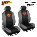 スーパーマン シートカバー 4ピース 2フロントセット SUPERMAN ヘッドレスト DCコミック 汎用 車 車内アクセサリー 内装 カーアクセサリー 車用品...