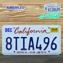 海外直輸入USED品 アメリカ USED ナンバープレート 2枚セット 8TIA496 カリフォルニア California シール付き ライセンスプレート ガ...