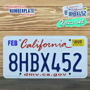 海外直輸入USED品 アメリカ USED ナンバープレート 2枚セット 8HBX452 カリフォルニア California シール付き ライセンスプレート ガ...