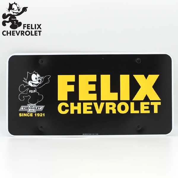 楽天アメリカ雑貨とミニカーのアイカムフィリックス シボレー ナンバープレート ブラック USサイズ ライセンスプレート FELIX THE CAT CHEVROLET インテリア ガレージ おしゃれ 装飾 飾り ディスプレイ キャラクター ローライダー チカーノ チカーノスタイル フィリックス ザ キャット Lowrider アメリカ 雑貨