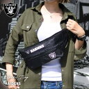 レイダース ボディバッグ ウエストポーチ ロゴ ブラック バッグ おしゃれ ストリート プレゼント メンズ レディース NFL RAIDERS ナイロン ミニバッグ ブラック ファニーパック アメフト アメリカンフットボール Lowrider ローライダー ウエストコースト アメリカ 雑貨(4)