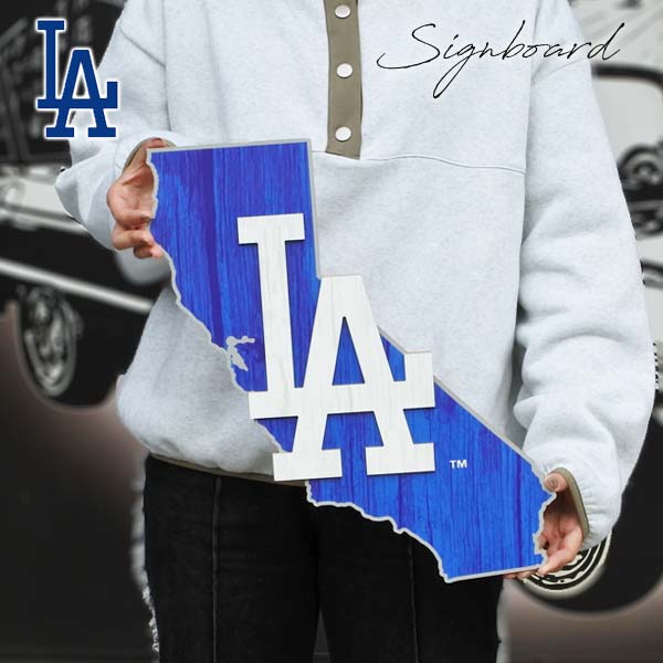 ドジャース サインプレート サインボード LA 立てかけ 壁掛け ディスプレイ ガレージ インテリア アートボード 看板 MLB dodgers LA LOS ANGELES 看板 ロサンゼルス メジャーリーグ ベースボール 大谷翔平 ローライダー Lowrider ウエストコースト west coast アメリカ 雑貨