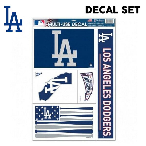 Rakuten - ドジャース ステッカー 5枚セット ロサンゼルス ドジャース グッズ MLB dodgers LA LOS ANGELES 大谷翔平 デカール ロゴ ビニールステッカー おしゃれ プレゼント ブルー ホワイト シンプル 大きめ 車 壁 ガレージ インテリア ローライダー ウエストコースト アメリカ 雑貨