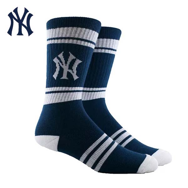 ニューヨーク ヤンキース メンズ 靴下 24cm-30cm 男性用 MLB NY NEW YORK YANKEES ロゴ ソックス 長靴下 メンズハイソックス メジャーリーグ ベースボール 野球 公式ライセンス アメリカ 雑貨