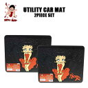 カーマット ベティ ブープ リア用 2ピース セット フロアマット BETTY BOOP ベティちゃん ベティブープ ベティーちゃん マット 後部座席 汎用 車 車内アクセサリー 内装 カーアクセサリー ラバーマット 車用品 カー用品 内装マット 軽自動車 普通自動車 アメリカ 雑貨