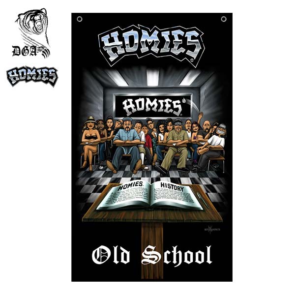 DGA バナー 壁掛け HOMIES Old School インテリア フラッグ タペストリー 大判 旗 ディスプレイ ウォー..