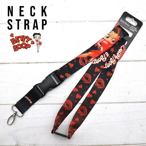 Neck Straps - ベティブープ ネックストラップ 首掛け ネックピース スマホストラップ ランヤード キャラクター ベティ ブープ BETTYBOOP ベティーちゃん ベティちゃん BETTY BOOP ストリート おしゃれ かわいい アメリカ 雑貨