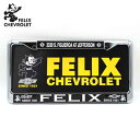 フィリックス シボレー メタル ナンバーフレーム ブラック プレート付き FELIX THE CAT CHEVROLET ローライダー カーアクセサリー ライセンスフレーム フィリックス ザ キャット ナンバープレート ライセンスプレート カバー インテリア ガレージ USサイズ アメリカ 雑貨