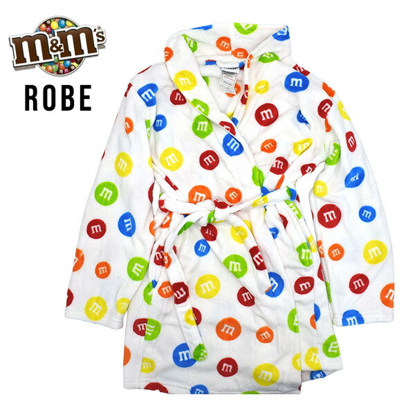 Rakuten - m&m's ローブ ガウン キッズ レディース 部屋着 ロゴ シンプル カラフル エムアンドエムズ キャラクター かわいい おしゃれ シンプル ポケット 軽量 保温 ショート丈 寝間着 ルームウェアー ナイトウェア プレゼント エムアンドエム m&ms アメリカン アメリカ 雑貨