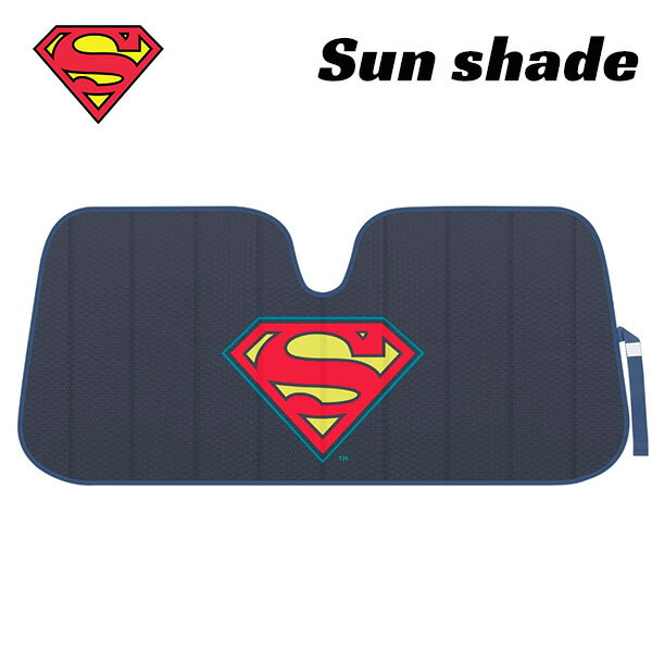 Rakuten - スーパーマン サンシェード ネイビー SUPERMAN DCコミックス アメコミ ロゴ 車用 車 車用サンシェード 日よけ UVカット 遮光 サンセット フロントガラス フロント カー用品 断熱 紫外線対策 駐車 UV カーアクセサリー SUNSHADE アメリカ 雑貨