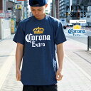 Tシャツ 半袖 メンズ コロナ コロナビール CORONA ネイビー トップス オーバーサイズ ビッグシルエット 紺 ロゴ メキシコビール corona extra コロナエキストラ MEXICO メキシカン