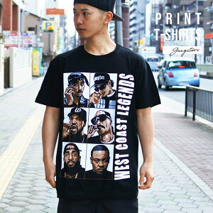 Tシャツ 半袖 メンズ ブラック ウエストコースト West coast ギャングスター Snoop Dog EasyE Ice Cube 2PAC おしゃれ トップス 黒 hip hop ヒップホップ ラッパー rap Compton コンプトン オーバーサイズ ビッグシルエット ストリート ギャング ローライダー アメリカ 雑貨
