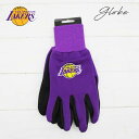 レイカーズ グローブ滑り止め付手袋 NBA LOS ANGELES LAKERS ロサンゼルス おしゃれ 滑り止め 手袋 冬 防寒 ロゴ 刺繍 パープル ブラック バイク バスケットボール BASKETBALL ローライダー Lowrider ウエストコースト west coast アメリカ 雑貨