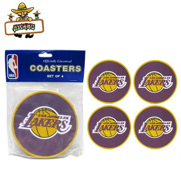 【レイカーズ ラバーコースター4枚セット】NBA LOSANGELES LAKERSオシャレなドリンクCOASTER★箱開封でネコポス発送可能★