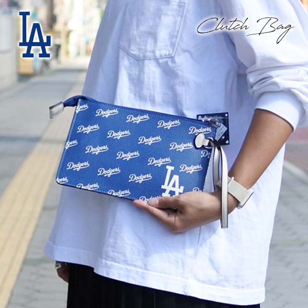 ドジャース クラッチバック MLB dodgers LA LOS ANGELES ロサンゼルス ロゴ ブルー おしゃれ プレゼント コンパクト カバン クラッチ バック ポーチ メジャーリーグ 大谷翔平 ローライダー 男女兼用 Lowrider ウエストコースト ドジャース グッズ アメリカ 雑貨