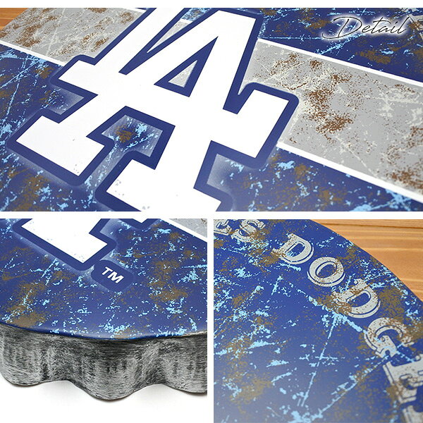 ドジャース 壁掛け 王冠型 ボトルキャップサイン MLB dodgers LA LOS ANGELES ロサンゼルス ドジャース グッズ 大谷翔平 エンブレム ヴィンテージ加工 おしゃれ 装飾 ロゴ 立体 サインプレート 看板 インテリア ガレージ ローライダー ウエストコースト アメリカ 雑貨の商品画像 3
