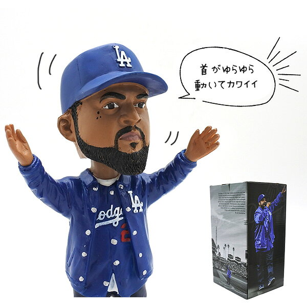 ドジャース ICE CUBE ボブルヘッド アイスキューブ ロサンゼルス ドジャース グッズ dodgers LA LOS ANGELES 限定 レア 首ふり人形 フィギュア インテリア バブルヘッド ボビングヘッド ギャングスター ラッパー 置物 ローライダー ウエストコースト アメリカ 雑貨 [3]