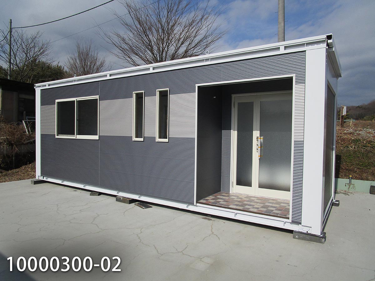 【10000300-02】【中古】7.2m トイレ キッチン付 5.2坪 10.4帖 17.2平米 中古ユニットハウス 中古プレハブ 中古コンテナ スーパーハウス バイクガレージ 事務所 倉庫 物置 店舗 仮設 車屋のサムネイル