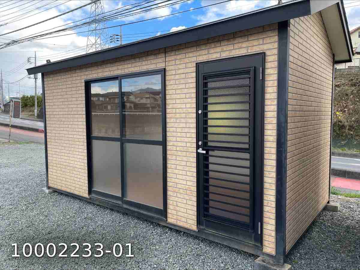 【10002233-01】【中古】4.5m ユニットハウス 3.2坪 6.3帖 10.5平米中古プレハブ タイニーハウス 中古コンテナ スーパーハウス コンテナハウス used prefab container home 事務所 倉庫 物置 店舗 仮設 車屋 バイクガレージ 休憩室のサムネイル