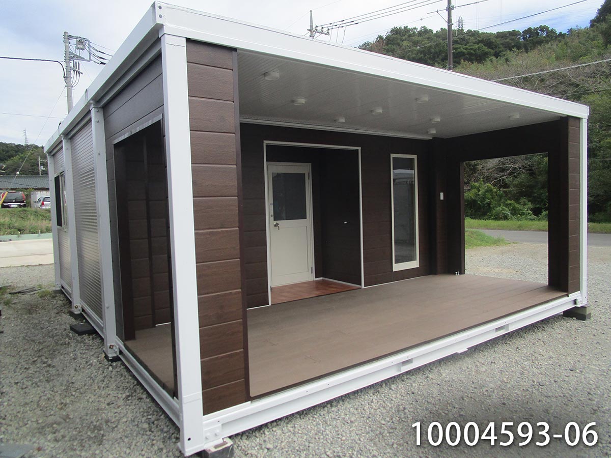【10004593-06】【中古】デッキ トイレ キッチン付 5.7m 2連棟 7.8坪 15.6帖 25.9平米 中古ユニットハウス 中古プレハブ 中古コンテナ 事務所 倉庫 物置 店舗 仮設 車屋のサムネイル
