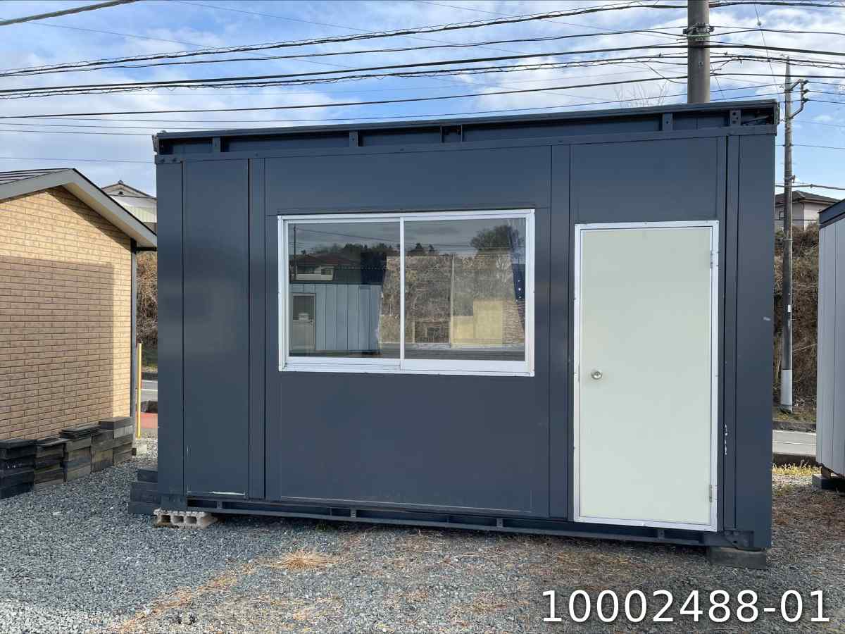 【10002488-01】【中古】4.1m ユニットハウス 2.9坪 5.9帖 9.7平米 中古プレハブ タイニーハウス 中古コンテナ スーパーハウス コンテナハウス used prefab container 事務所 倉庫 物置 店舗 仮設 車屋 バイクガレージ 休憩室のサムネイル