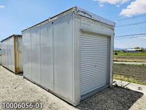 【中古】三協フロンテア 4.1m ユニットハウス シャッター付 2.9坪 5.8畳 9.7平米 中古プレハブ 休憩所 簡易ハウス プレハブ小屋 屋外 平屋 used prefab container homes 事務所 倉庫 物置 店舗 10006056-01