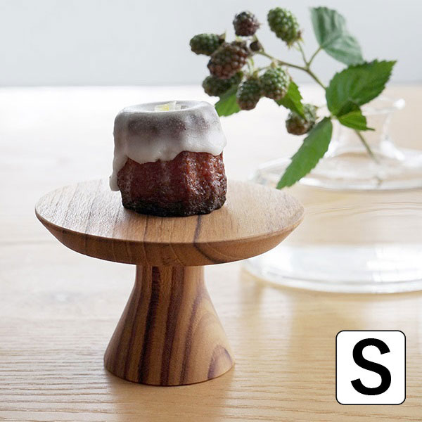 AXCIS アクシス チーク コンポート S 脚付きプレート 脚付き盛り皿 木製