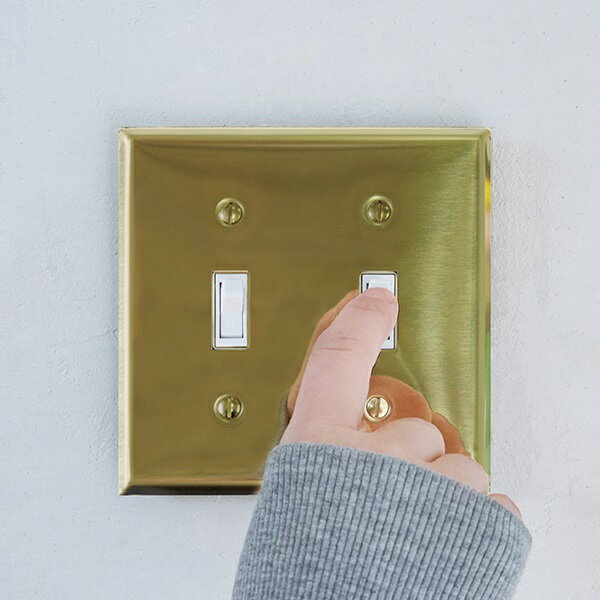 スイッチプレート スイッチ 照明 ブラス2口スイッチプレート AXCIS アクシス DIY リフォーム 新生活 おしゃれ 施主支給