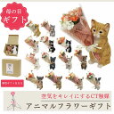 【母の日ギフト 遅れてごめんね】母の日 フラワーギフト アニマル 置物 フラワー ねこ ネコ 犬 イヌ ドッグ 動物 パンダ
