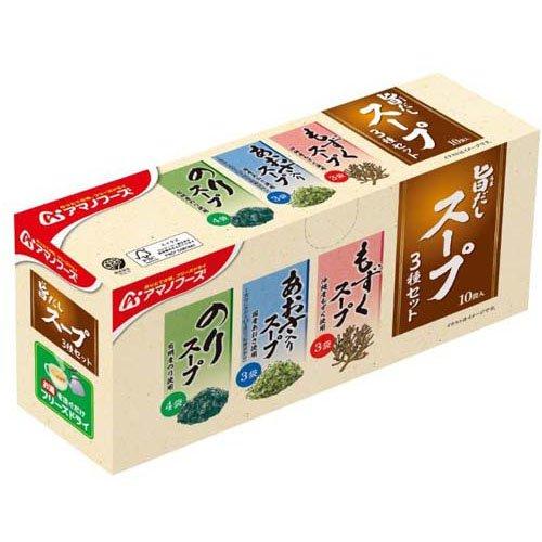 アマノフーズ 旨だし スープ3種セット10食 もずくスープ あおさ入りスープ のりスープ アサヒグループ食品 非常食 手延べ素麺 化学調味料無添加 乾燥食品 栄養 簡単調理 長持ち 子ども向け ダイエット おいしい ローリングストック あす楽対応 お買い物マラソン 開催