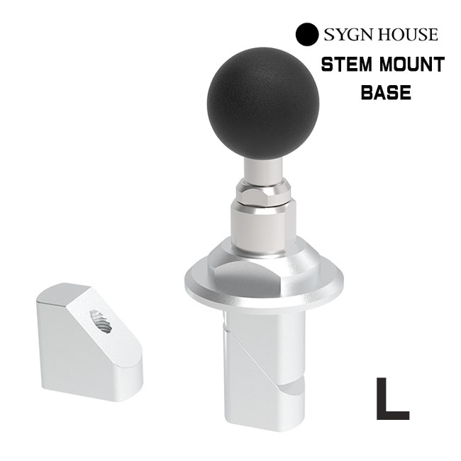 サインハウス マウントシステム セカンド ステムマウントベースL sizeシルバー (18-24mm/24.1-30mm) 00083003 オートバイ専用