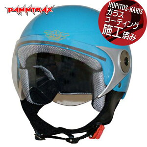 【セール特価】ジュニア用【DAMMTRAX[ダムトラックス]】 ダムキッズ ポポGT ブルー 青 バイク用 子供用 ヘルメット ガラスコーティングサービス あす楽対応