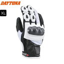 【ブラックホワイト/XL】 DAYTONA(デイトナ)HBG-053 スポーツメッシュグローブ 15965 ゴートスキン カーボンプロテクター タッチパネル対応...