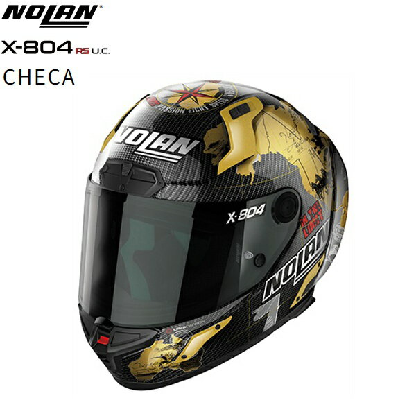 【8月上旬入荷予定】送料無料 NOLAN X-804RS ULTRA CARBON CHECA ゴールド/25 M(57-58) 44256 フルフェイス ヘルメット レーシング Xシリーズ SG規格（MFJ公認） バイク用 moto 2輪 お買い物マラソン 開催