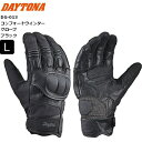 ブラック/Lサイズ 秋冬 デイトナ(Daytona) DG-013 コンフォートウインターグローブ 49091 バイク用 手のひら本革(ヤギ革) 防水 防風 ハードプロテクター スマホ対応