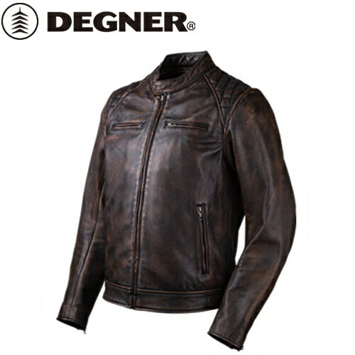 送料無料 【DEGNER】 デグナー 18SJ-6 ゴートレザージャケット ブラウン サイズ2XL バイク好き ギフト