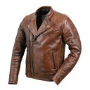 【送料無料】 【DEGNER】 デグナー 19WJ-14 カウレザーダブルジャケット ブラウン サイズ3XL バイク好き ギフト お買い物マラソン 開催