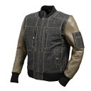 【送料無料】 【DEGNER】 デグナー 19WJ-18 レザーデニムコンビジャケット ブラックアーミーグリーン サイズ2XL バイク好き ギフト お買い物マラ...